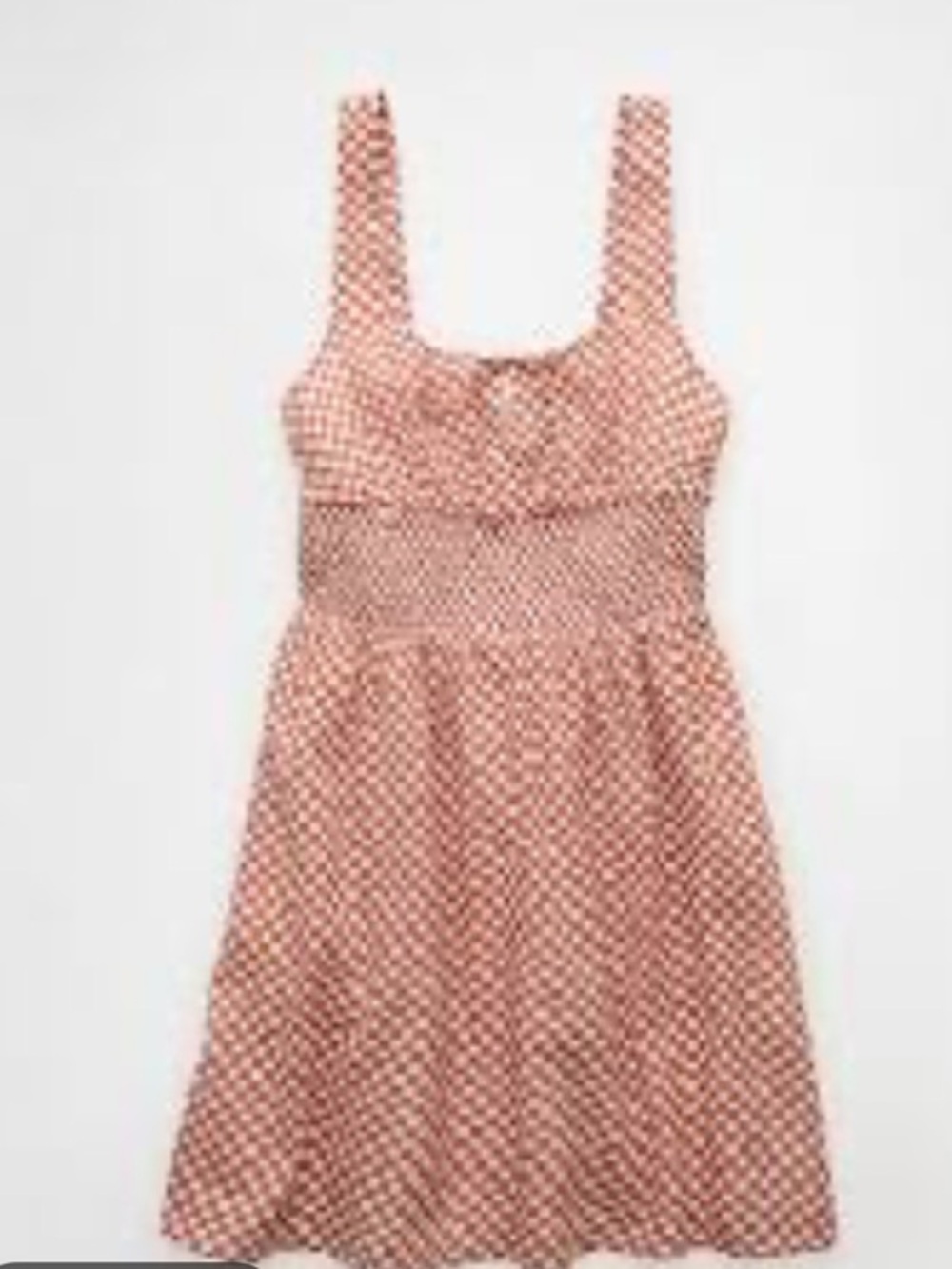 NWT AE Sleeveless Clay Red Checkered Summer Dress